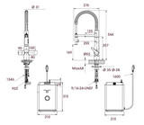 Triflow Concepts 4 in 1 Hybrid Flex Contemporary Boiling Water Kitchen Tap in Chrome with Pull Out Spray Hose
