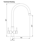 Rangemaster Igneous Dual Lever Kitchen Mixer Tap