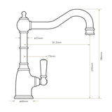 Bidbury & Co. Stanton Kitchen Mixer Tap with Single Lever Control & Timeless Traditional Design