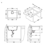 Alveus Quadrix 50 Sink for 800-900mm Cabinet in Single Bowl Chocolate Undermount