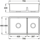 Abode Sandon Ceramic 1.75 Bowl Kitchen Sink in White