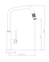 Abode Hex Single Lever Pull Out U-Spout Kitchen Mixer Tap