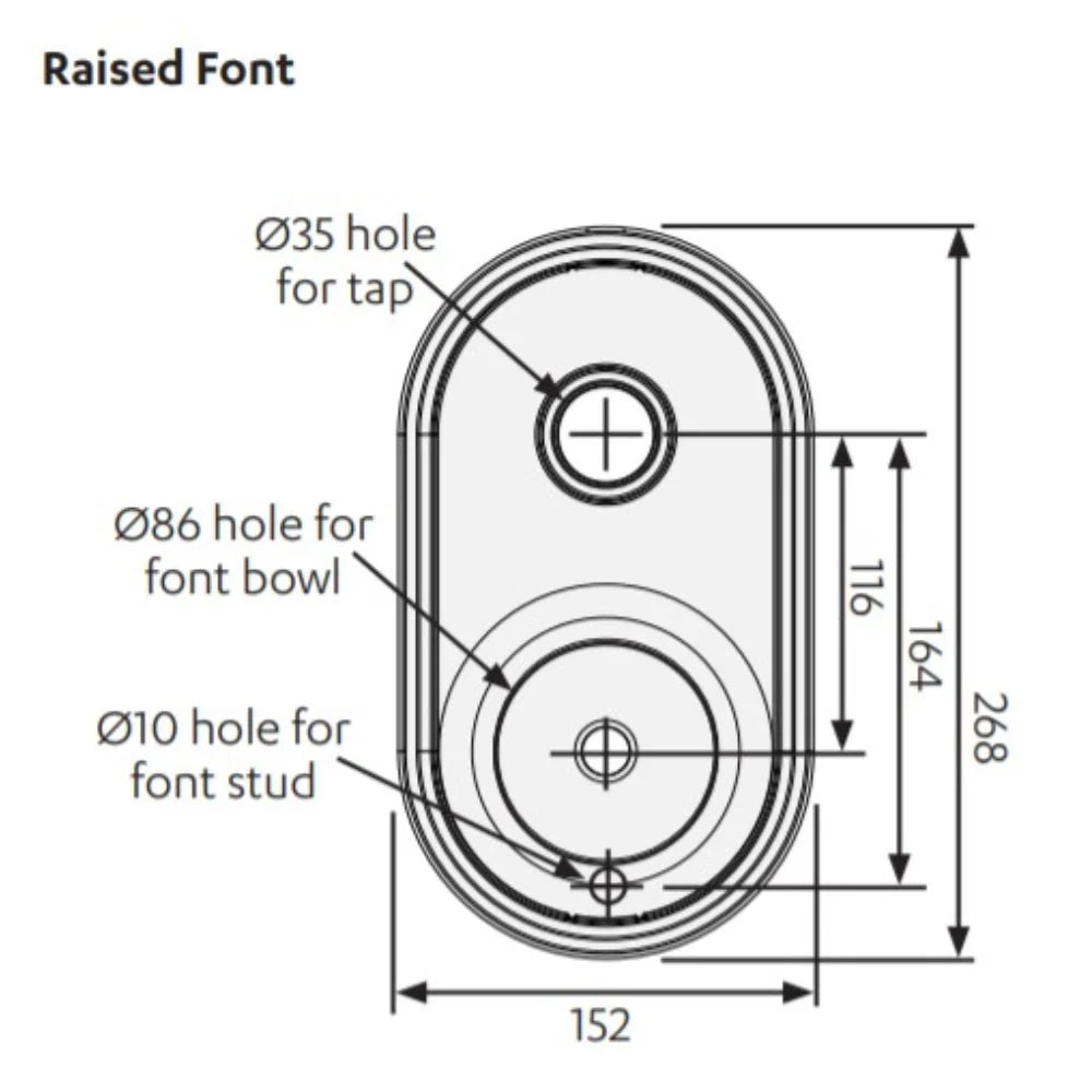 Zip Water HydroTap Integrated Raised Font and Drain Kit