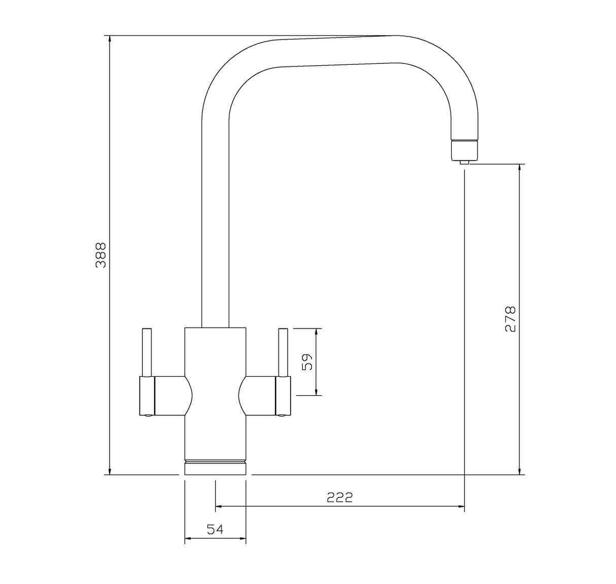 Pronteau Project 4-in-1 U-Spout Filter ProBoil Boiling Water Kitchen Tap