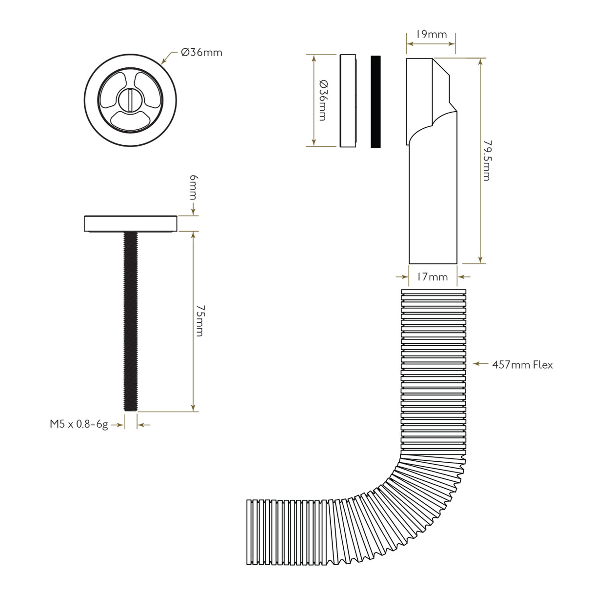 Bidbury & Co. Luxury Round Kitchen Sink Overflow