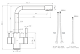 Triflow Concepts Asquith Filtered Kitchen Tap with Dual Lever Control and Angular Design