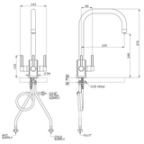 Triflow Concepts Newton U Spout Filtered Kitchen Tap with Triple Lever Control & Sleek Contemporary Design
