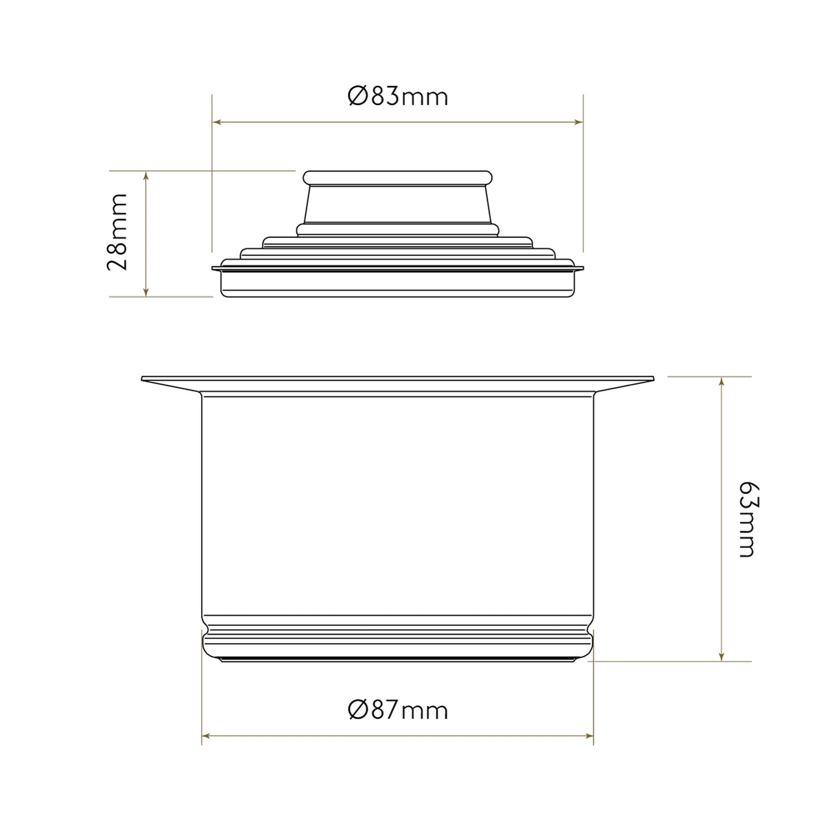 Bidbury & Co. Luxury Chrome Waste Adapter