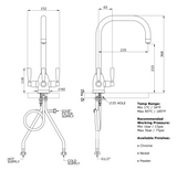 Triflow Concepts Whitehall U Spout Filtered Kitchen Tap with Triple Lever Control and Classic Modern Design
