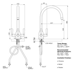 Triflow Concepts Whitehall C Spout Filtered Kitchen Tap with Triple Lever Control and Classic Modern Design