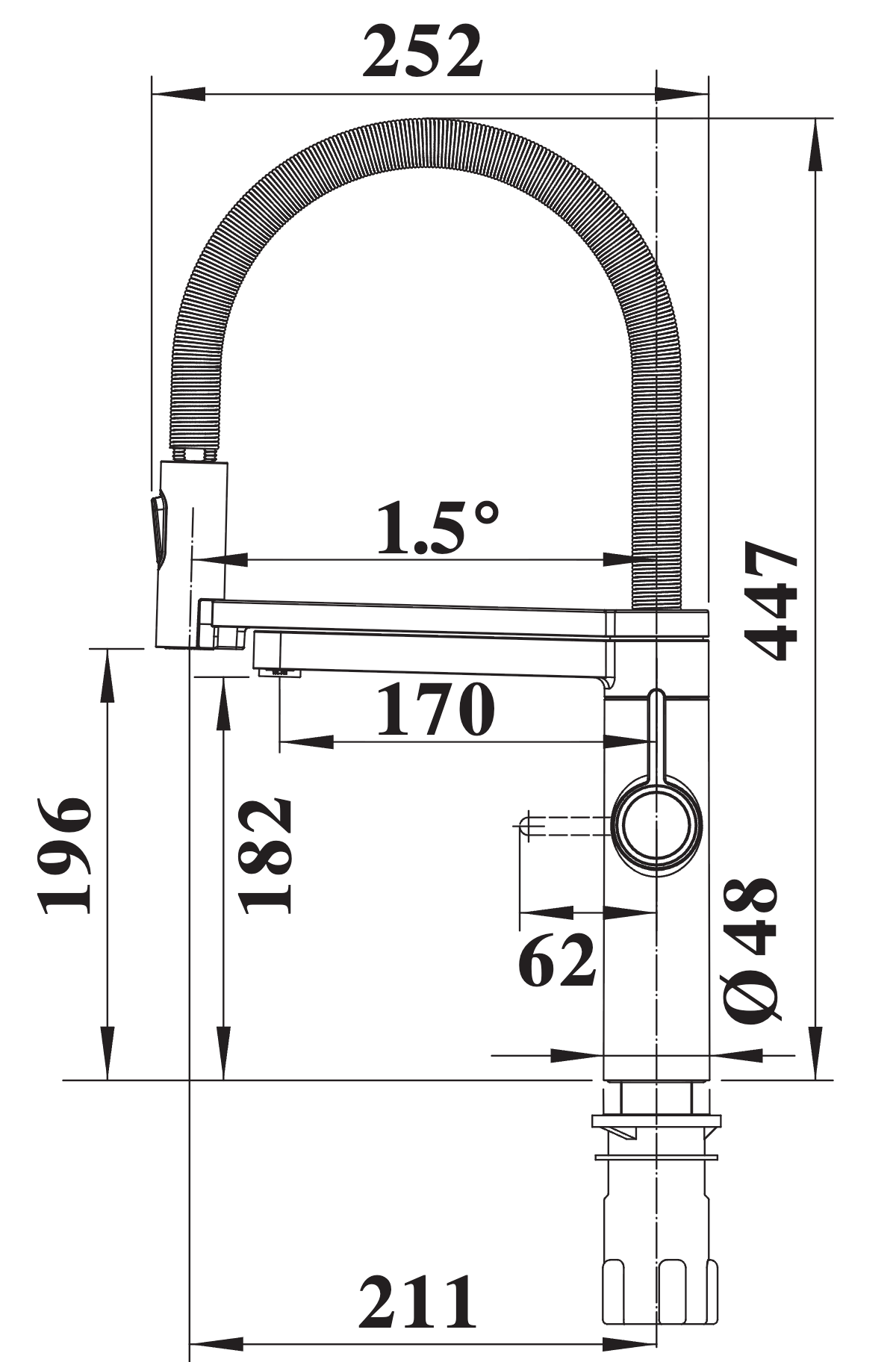 BLANCO Evol-S Pro Filter Filtered Water Kitchen Tap Dimensions