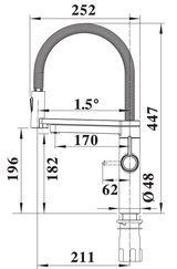 BLANCO Evol-S Pro Filter Filtered Water Kitchen Tap Dimensions