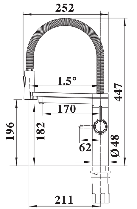 BLANCO Evol-S Pro Filter Filtered Water Kitchen Tap Dimensions