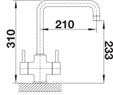BLANCO Jamia Dual Lever Kitchen Mixer Tap Dimensions
