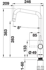 BLANCO Jax Dual Lever Kitchen Mixer Tap Dimensions