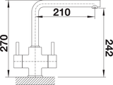 BLANCO Lamia Dual Lever Kitchen Mixer Tap Dimensions