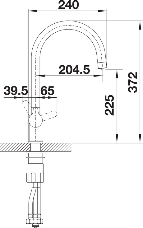 BLANCO Trima Filter Single Lever Filter Kitchen Mixer Tap Dimensions