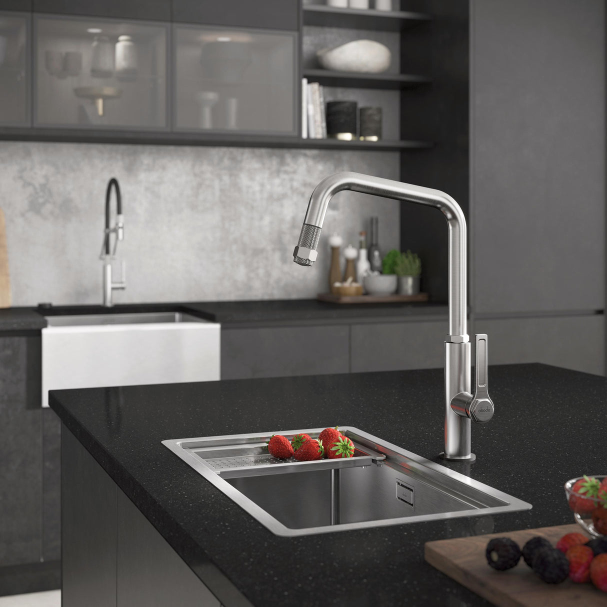 Abode Hex Single Lever Pull Out U-Spout Kitchen Mixer Tap