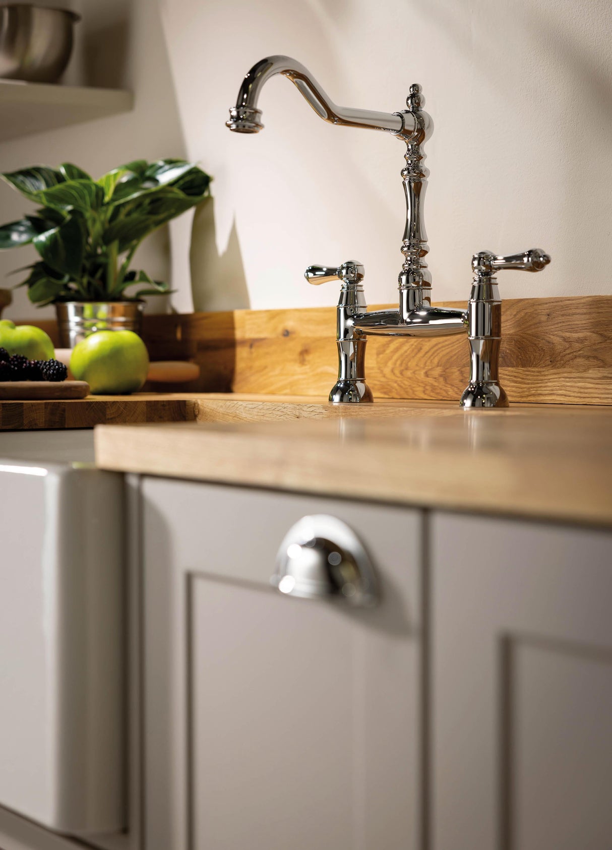 Abode Mayenne Dual Lever Traditional Bridge Kitchen Mixer Tap
