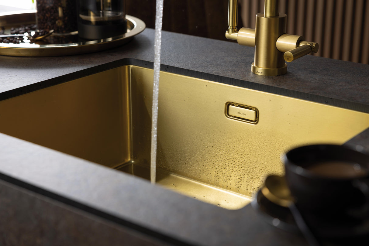 Abode Koto Single Bowl Inset/Undermount Kitchen Sink with PVD Finish