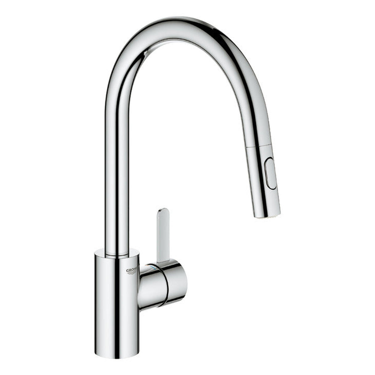 Grohe Eurosmart Cosmo Pull Out Kitchen Mixer Tap in Chrome with Single Panel Lever & Modern Aesthetic