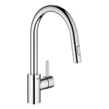 Grohe Eurosmart Cosmo Pull Out Kitchen Mixer Tap in Chrome with Single Panel Lever & Modern Aesthetic