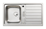 Abode Neron Single Bowl Inset Kitchen Sink in Brushed Steel