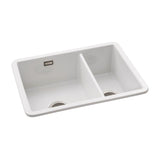 Abode Sandon Undermount Inset Mount One And Half Bowl Kitchen Sink in Ceramic
