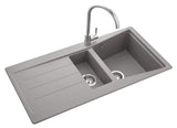 Rangemaster Mica 1.5 Bowl Inset Kitchen Sink in Grey Granite