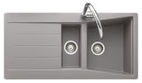 Rangemaster Mica 1.5 Bowl Inset Kitchen Sink in Grey Granite