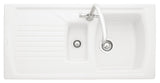 Rangemaster Tenby 1.5 Bowl Inset Ceramic Kitchen Sink in White