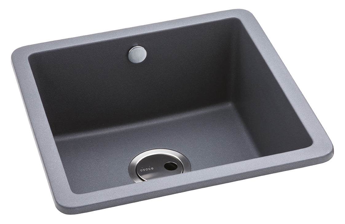 Abode Matrix SQ GR15 Undermount Inset Mount Single Bowl Kitchen Sink in Composite