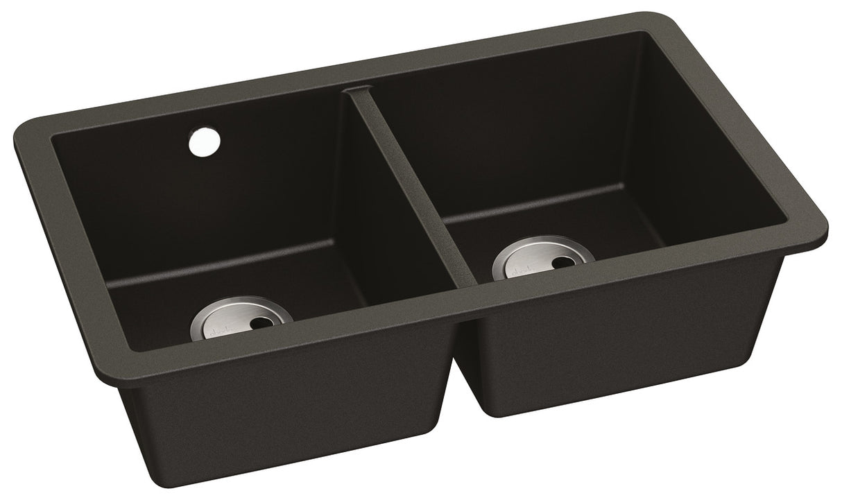 Abode Matrix GR15 Undermount Double Bowl Kitchen Sink in Composite