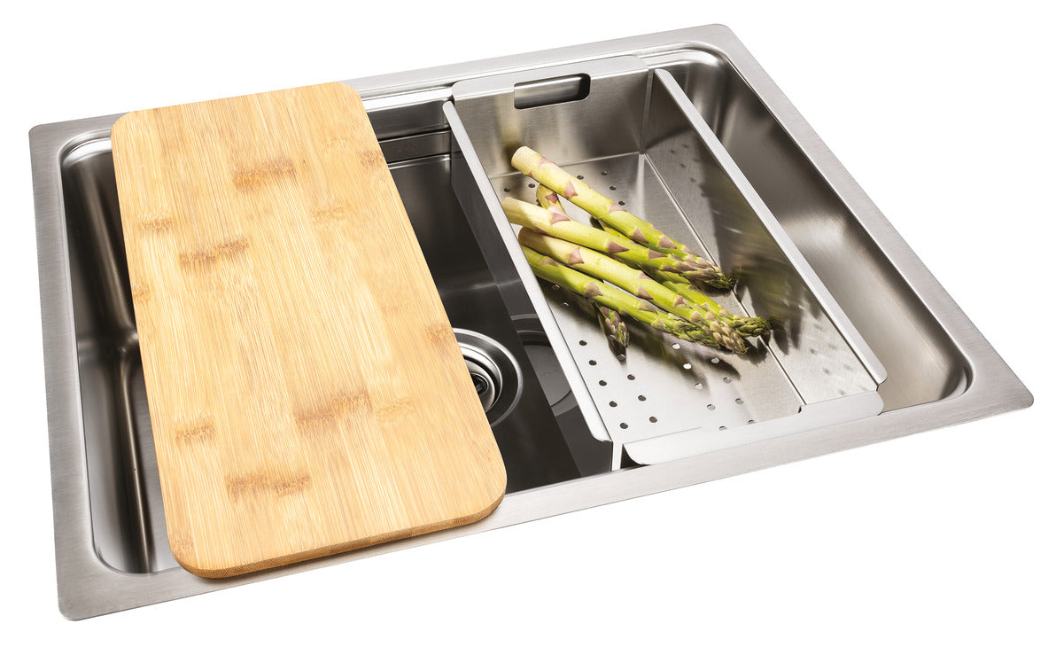 Abode System Sync Single Bowl Kitchen Sink in Stainless Steel