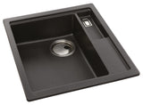 Abode LivInc Compact 1.25 Bowl Inset Granite Kitchen Sink in Black Metallic