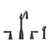 Bidbury & Co. Stockwell Kitchen Tap & Pull Out Spray with Ornate Lever Handles & Charming Traditional Aesthetic