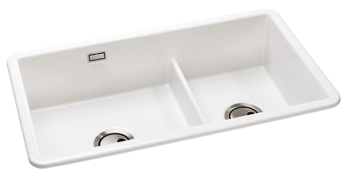 Abode Sandon Ceramic 1.75 Bowl Kitchen Sink in White
