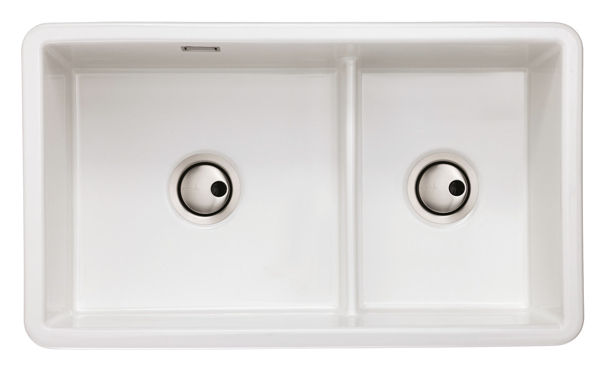 Abode Sandon Ceramic 1.75 Bowl Kitchen Sink in White