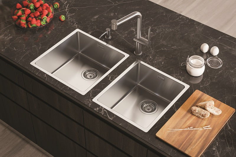 Alveus Kombino 50 1.0 Bowl Undermount Kitchen Sink in Steel Finish & Minimalist Design Elegance
