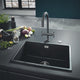 Grohe K700 Undermount, Inset Mount Single Bowl with Quartz Composite Kitchen Sink For 50mm Cabinet in Stainless Steel Black - Video