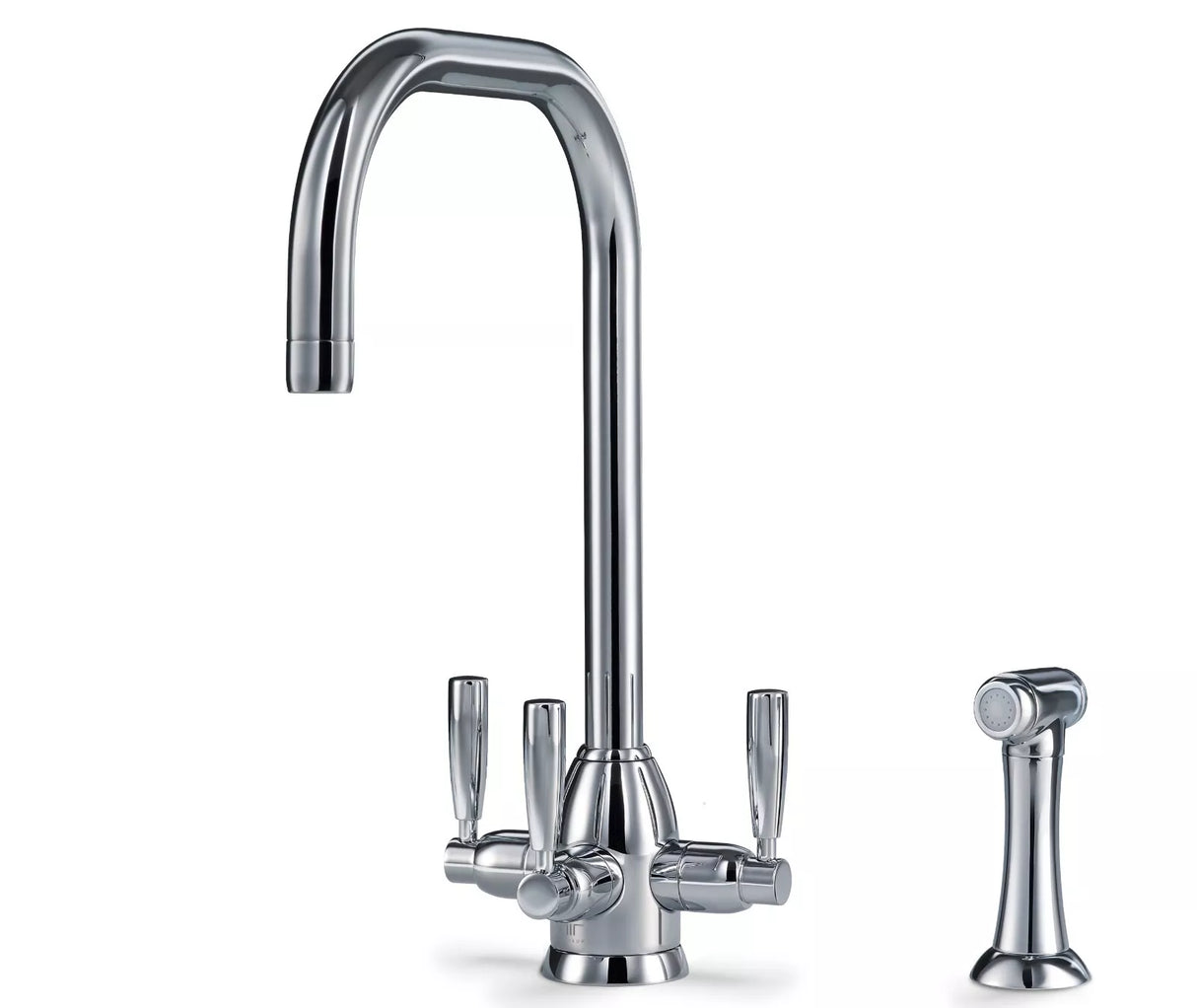 Triflow Concepts Whitehall U Spout Filtered Kitchen Tap with Triple Lever Control and Classic Modern Design
