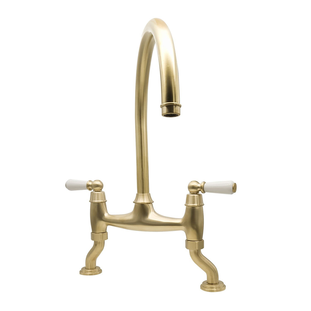 Bidbury & Co. Moreton Bridge Kitchen Mixer Tap with White Tipped Lever Handles & Regal Design