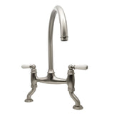 Bidbury & Co. Moreton Bridge Kitchen Mixer Tap with White Tipped Lever Handles & Regal Design