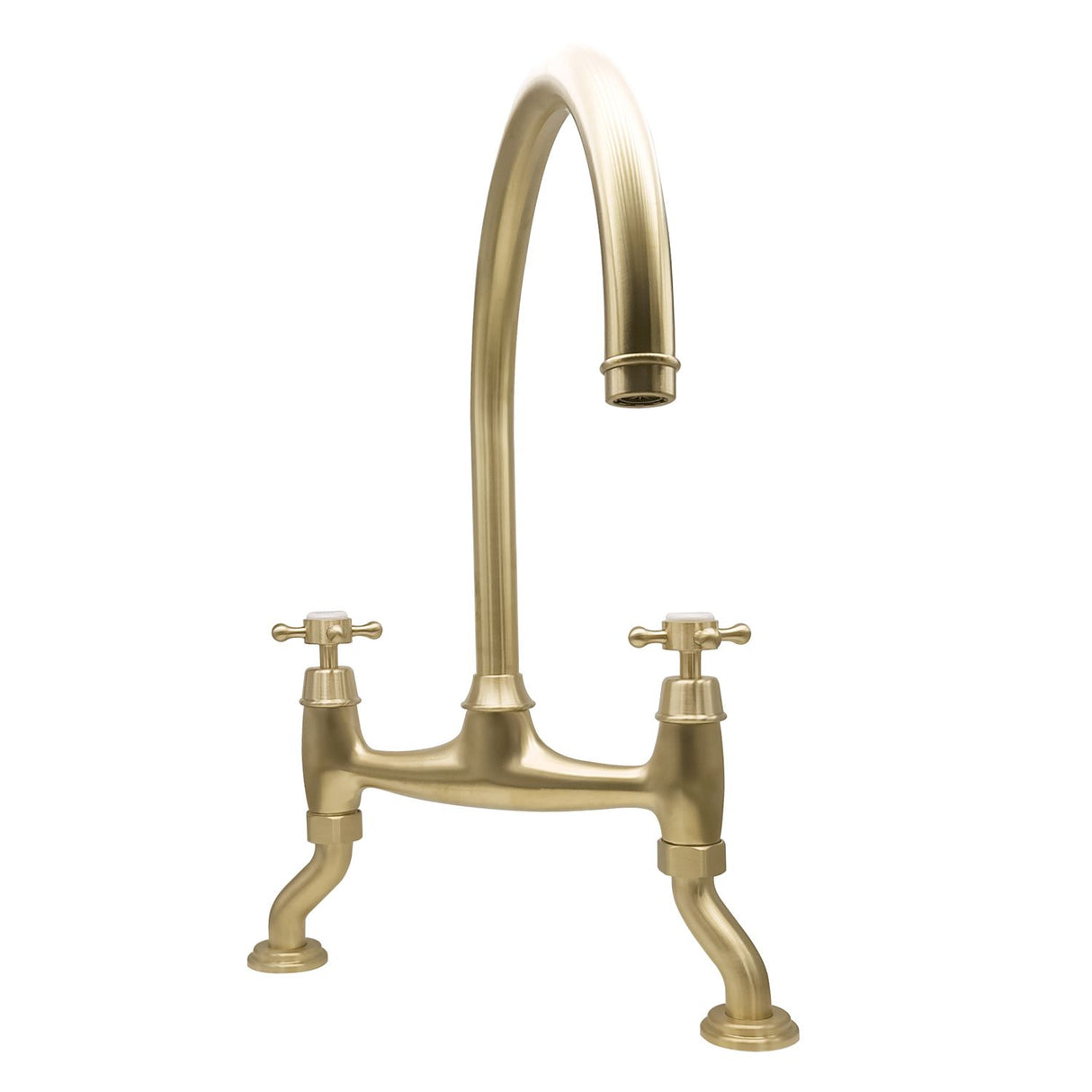 Bidbury & Co. Sherborne Bridge Kitchen Mixer Tap with Classic Crosshead Handles & Regal Design