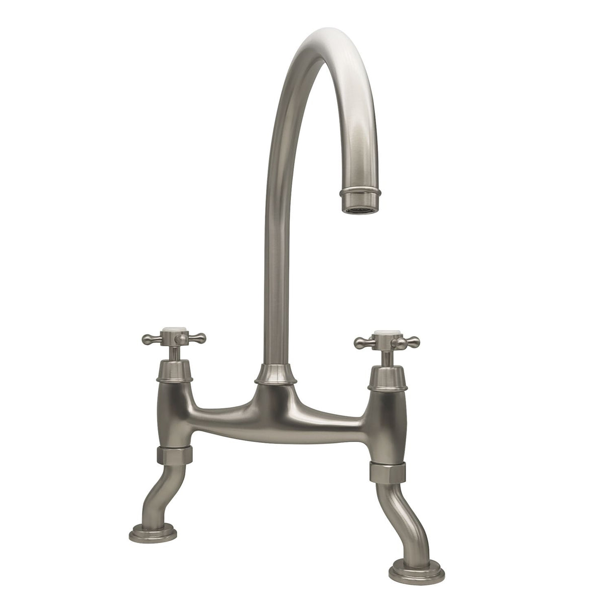 Bidbury & Co. Sherborne Bridge Kitchen Mixer Tap with Classic Crosshead Handles & Regal Design