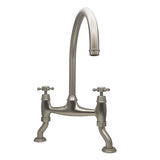 Bidbury & Co. Sherborne Bridge Kitchen Mixer Tap with Classic Crosshead Handles & Regal Design
