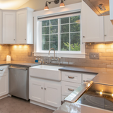 Bidbury & Co. Moreton Bridge Kitchen Mixer Tap with White Tipped Lever Handles & Regal Design