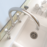 Bidbury & Co. Sherborne Bridge Kitchen Mixer Tap with Classic Crosshead Handles & Regal Design