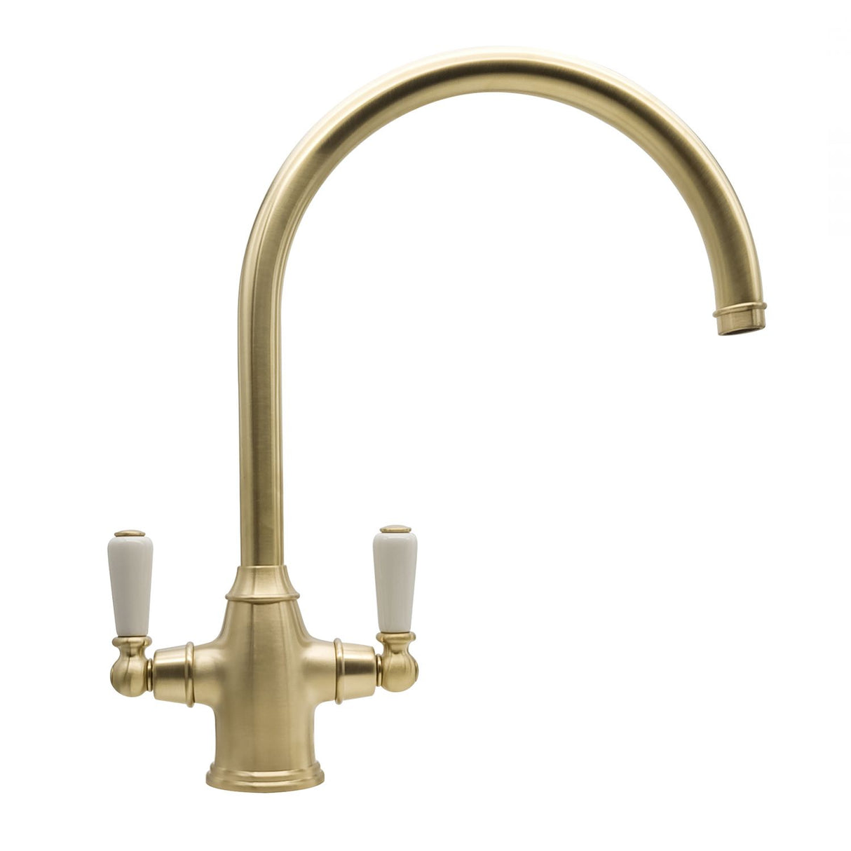 Bidbury & Co. Amesbury Kitchen Mixer Tap with White Tipped Lever Handles & Regal Aesthetic