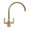 Bidbury & Co. Amesbury Kitchen Mixer Tap with White Tipped Lever Handles & Regal Aesthetic